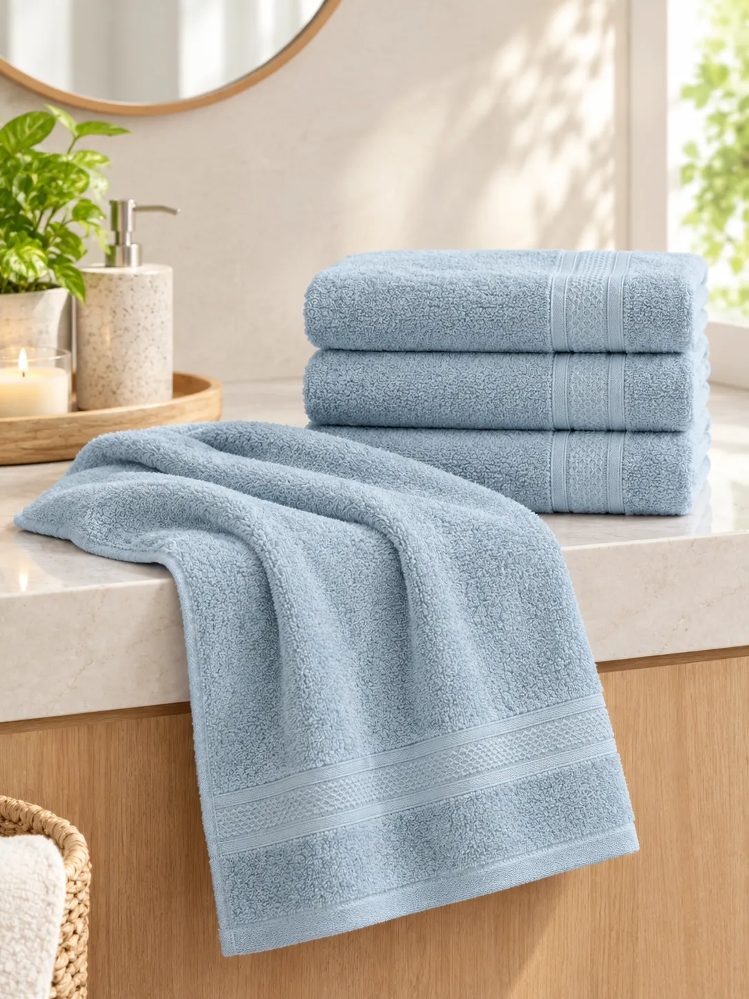 Terry Hand Towel - #9BB7CE