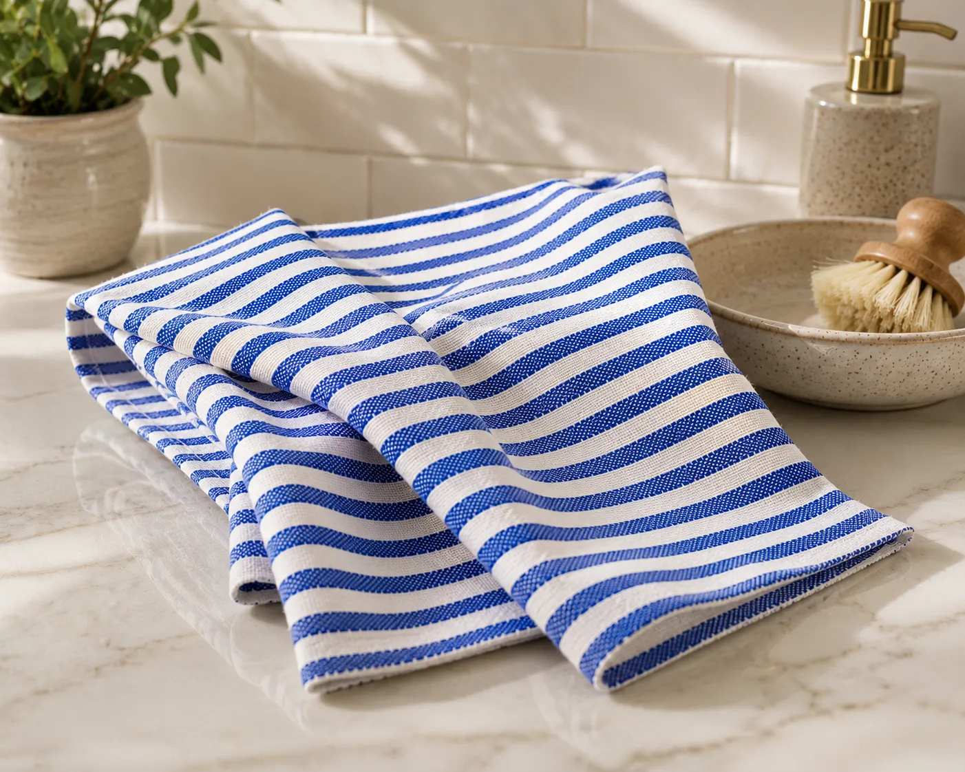 Stripe Kitchen Towel - Blue & White