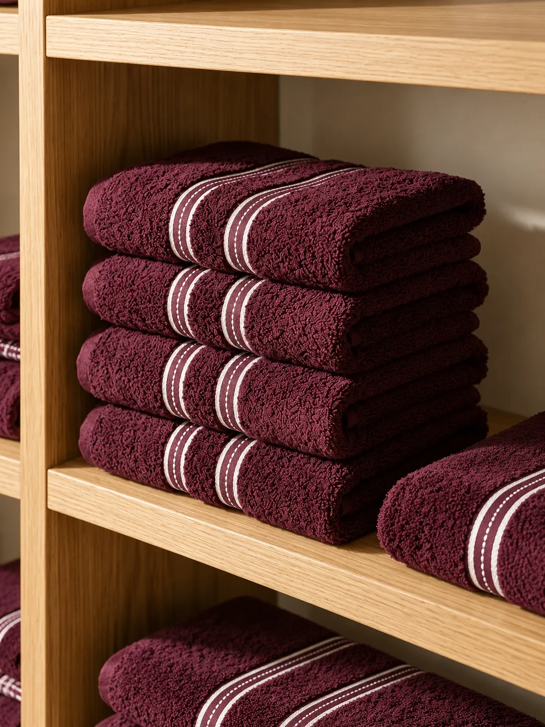 Twin Line Terry Bath Towel - Thumbnail 4